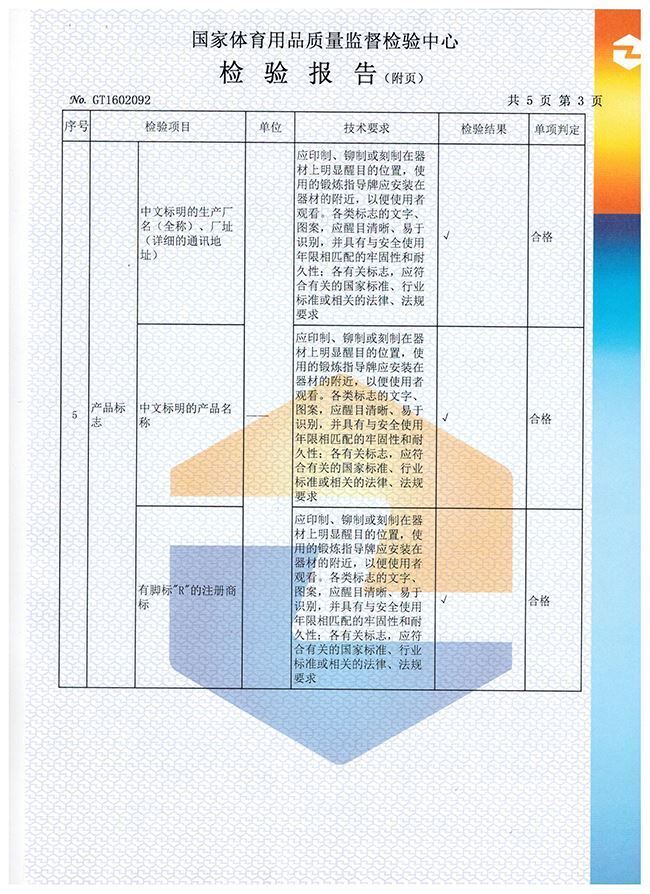 單杠檢驗報告